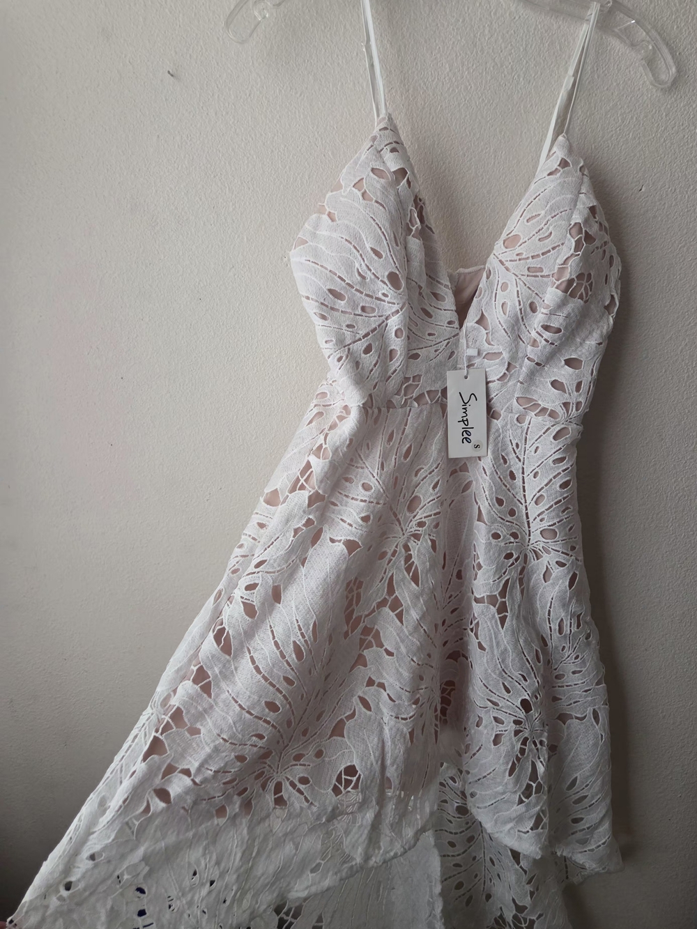 Simplee Apparel White Lace High-Low Sundress - Picture 6 of 8